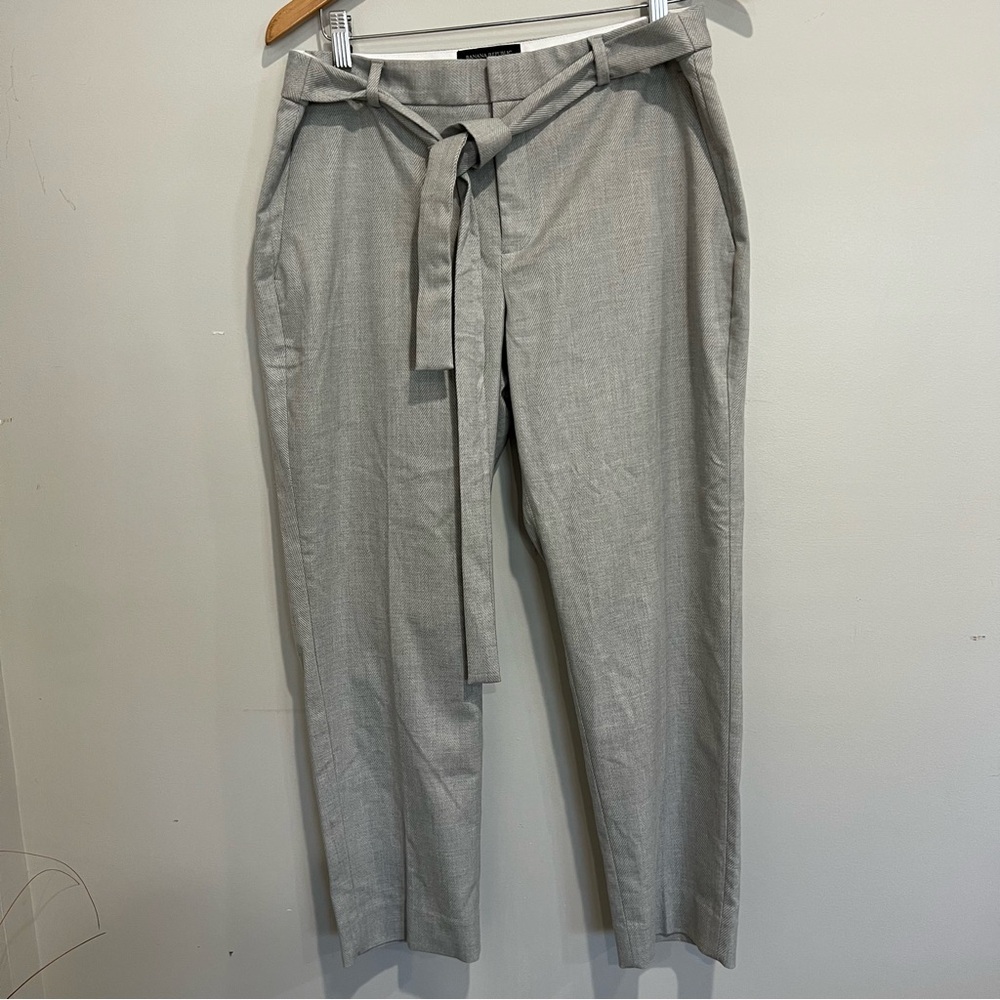 Banana Republic herringbone tie in front avery dress pant womens 12